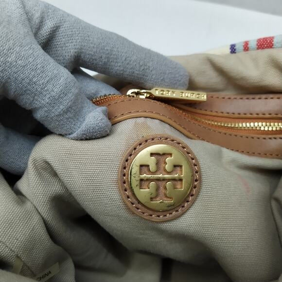 Tory Burch Multicolor Stripes Bucket Drawstring Crossbody Bag - Picture 12 of 16